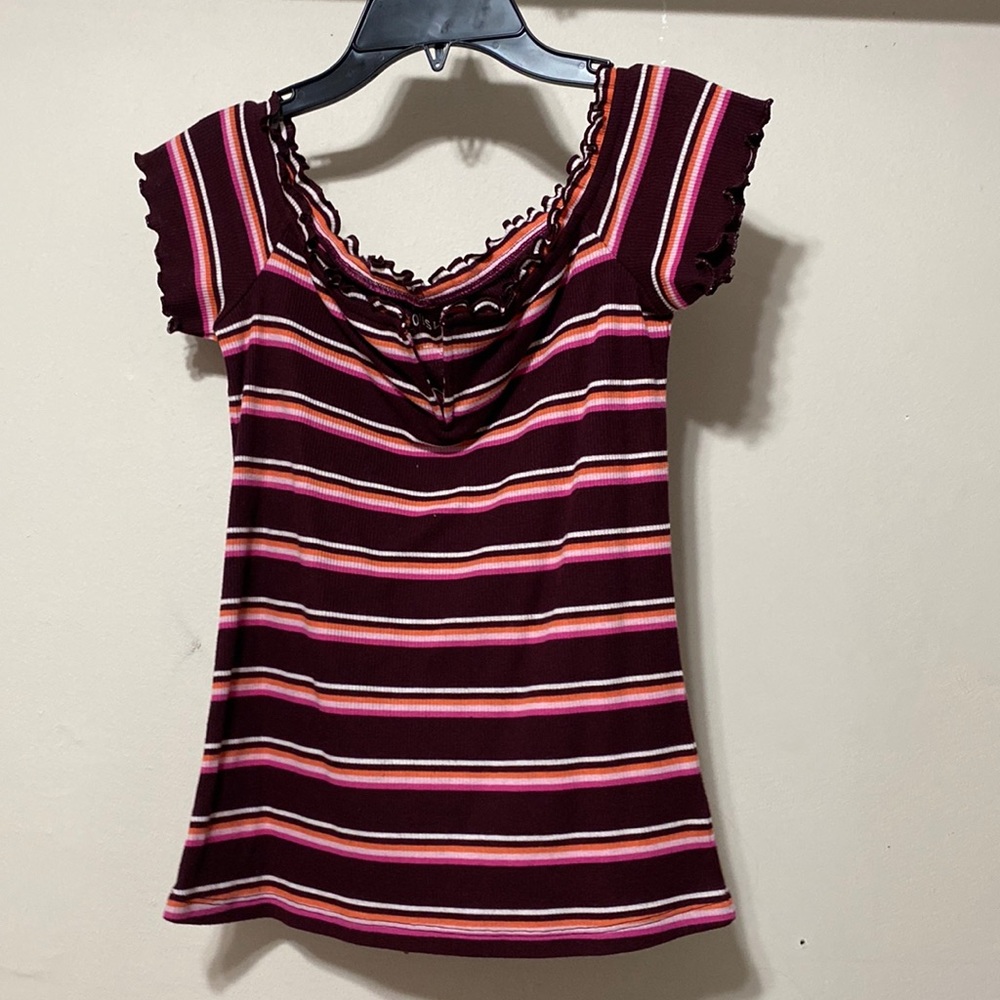 Striped Off The Shoulder Top